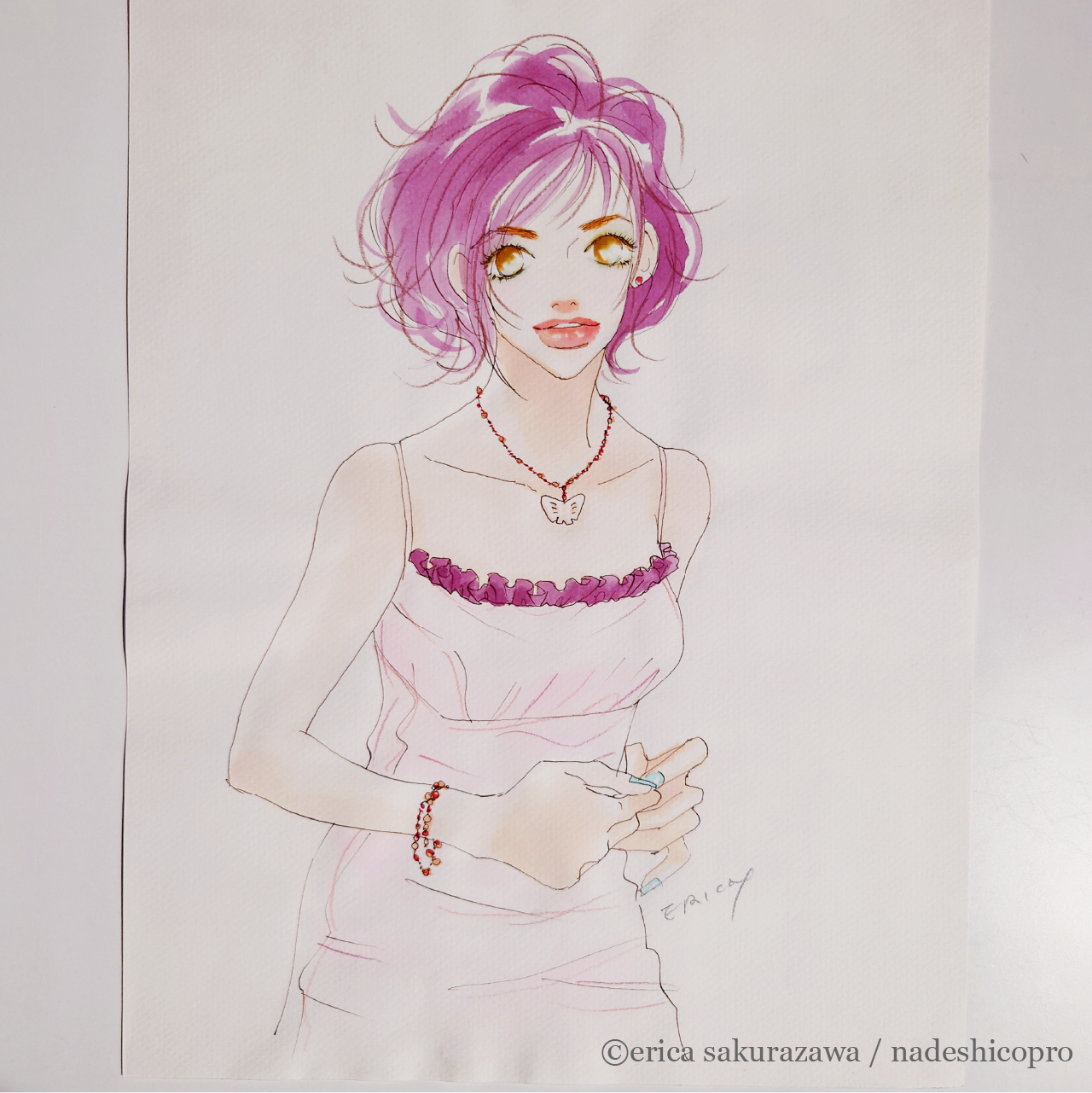桜沢エリカ カラー原画 〖フィールヤング2000年4月号表紙〗ESP 桜沢エリカ カラー原画 〖フィールヤング2000年4月号表紙〗ESP