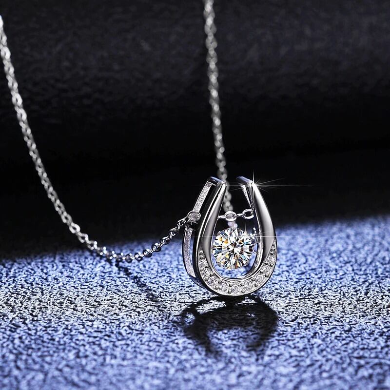 【0.5ct U字ネックレス】SV925 ネックレス 0.5カラット ネックレス Uネックレス シルバーネックレス U字ペンダント ダイヤモンド モアサナイト ネックレス SV925