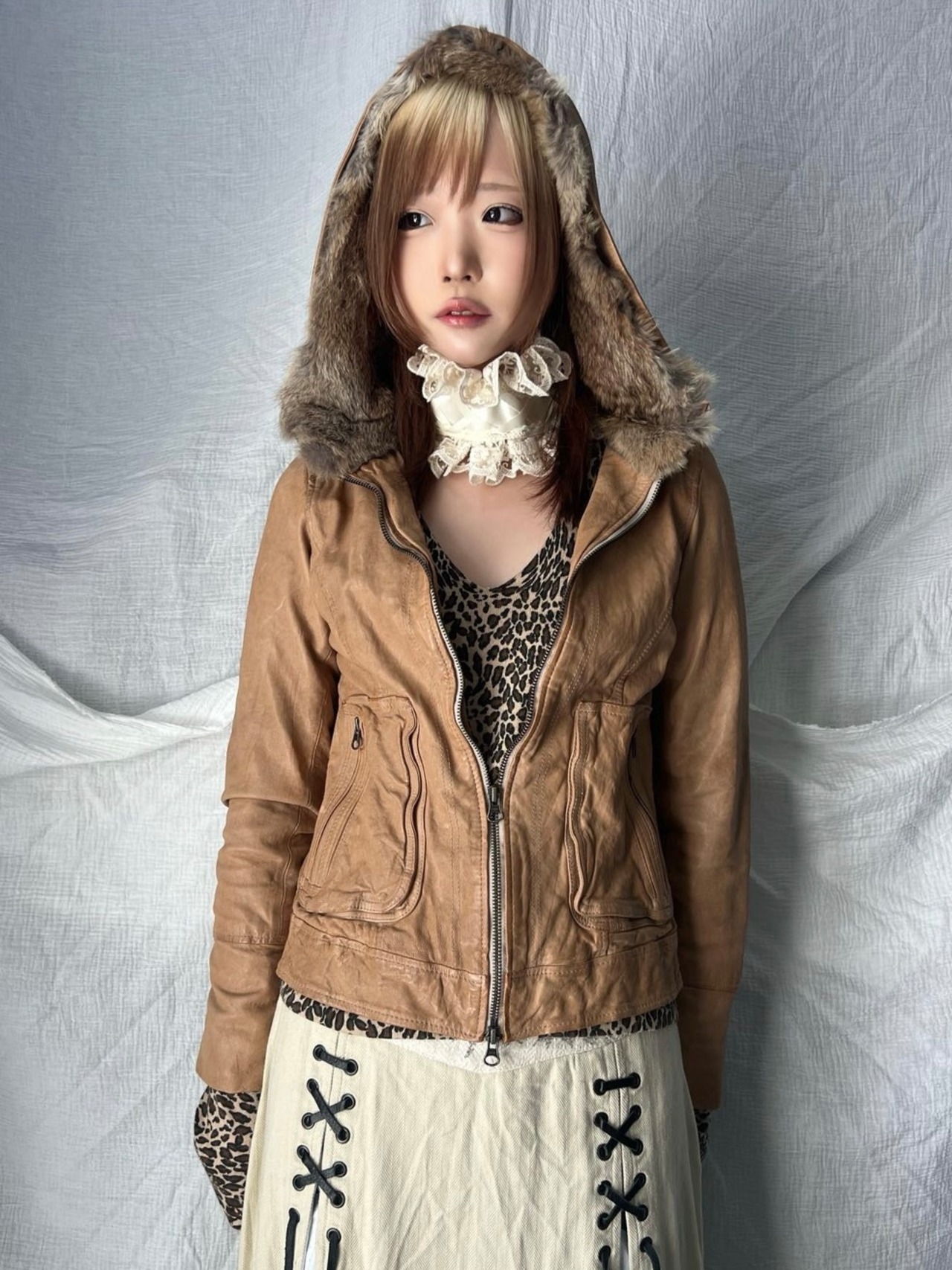 "SISTEMATIC" Fur Leather Jacket