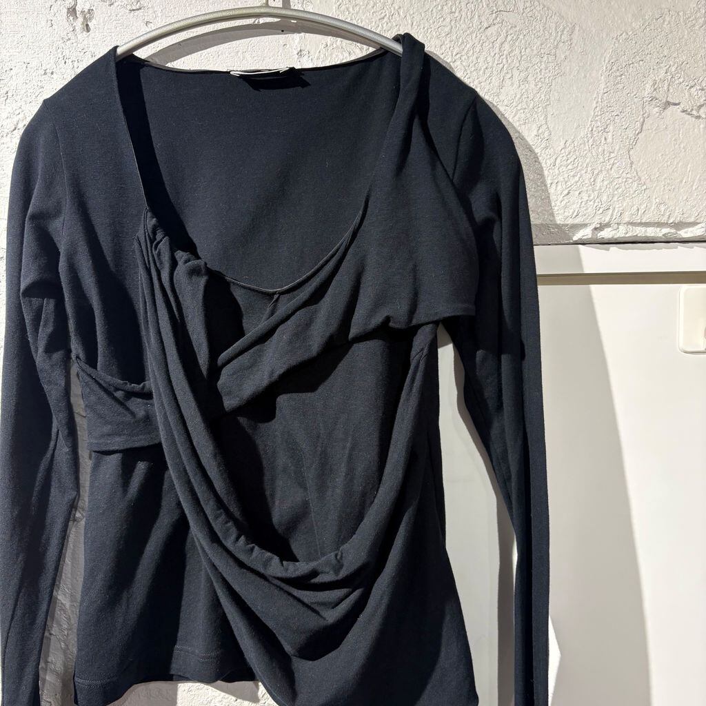 HELMUT LANG ボンテージ カットソー Tシャツ ブラック HELMUT LANG ヘルムートラング 90's draped bondage knit ボンテージ