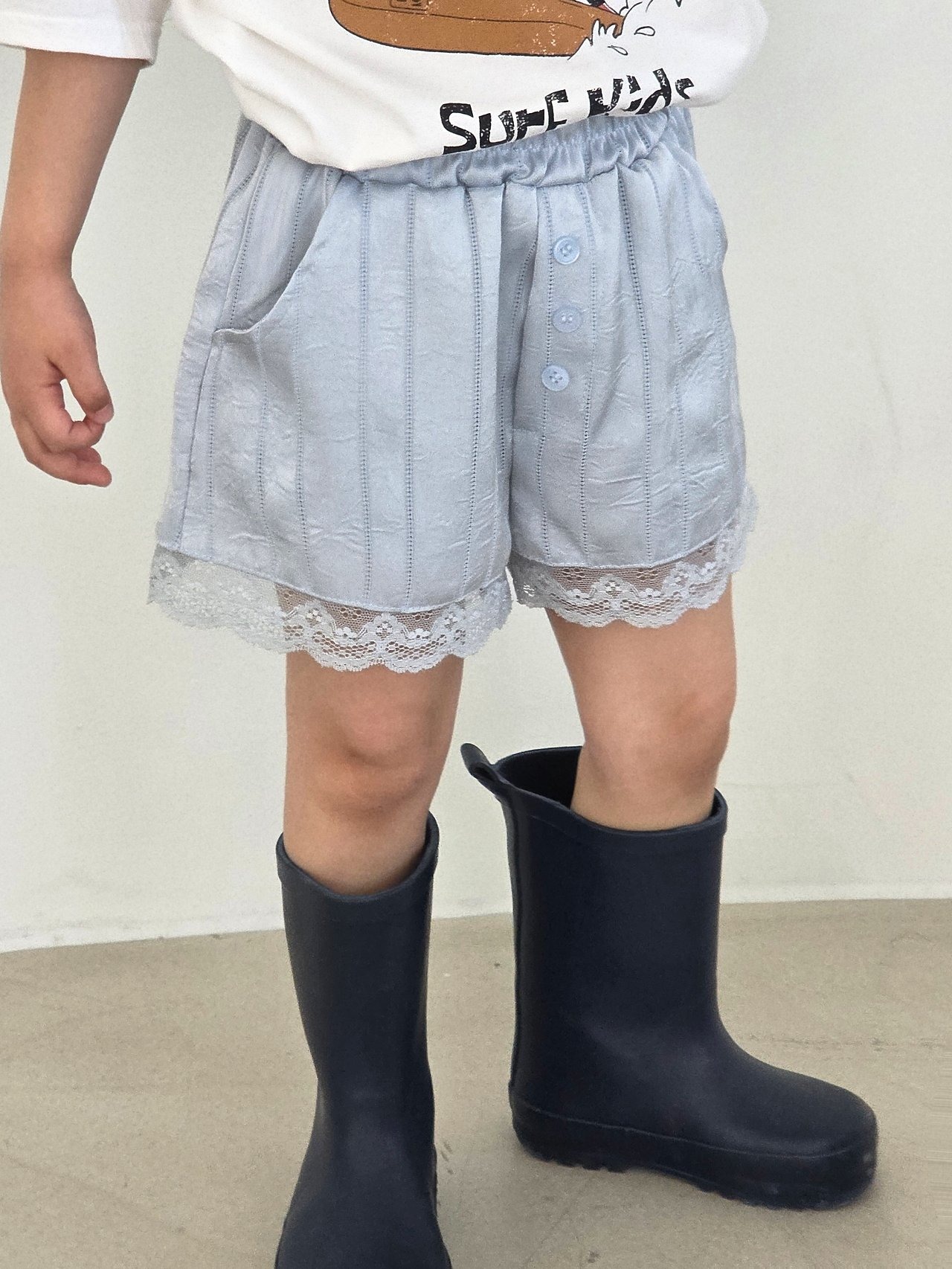 [ELLYMOLLY] Easy Button Lace Pants / [엘리몰리] 이지단추레이스팬츠