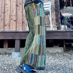 サイド切り替えワイドパンツ