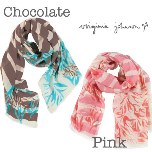 Virginia Johnson(バージニア ジョンソン) Wool Shawl Zebra【Chocolate or Pink】 (ウールショール ゼブラ【チョコレート or ピンク】)