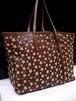 22万★JIMMY CHOO ジミーチュウ SASHA サシャ A4対応 ☆スタッズ レザー トート バッグ 茶★ ☆スタッズが可愛らしいトート型万能モデル♪ 