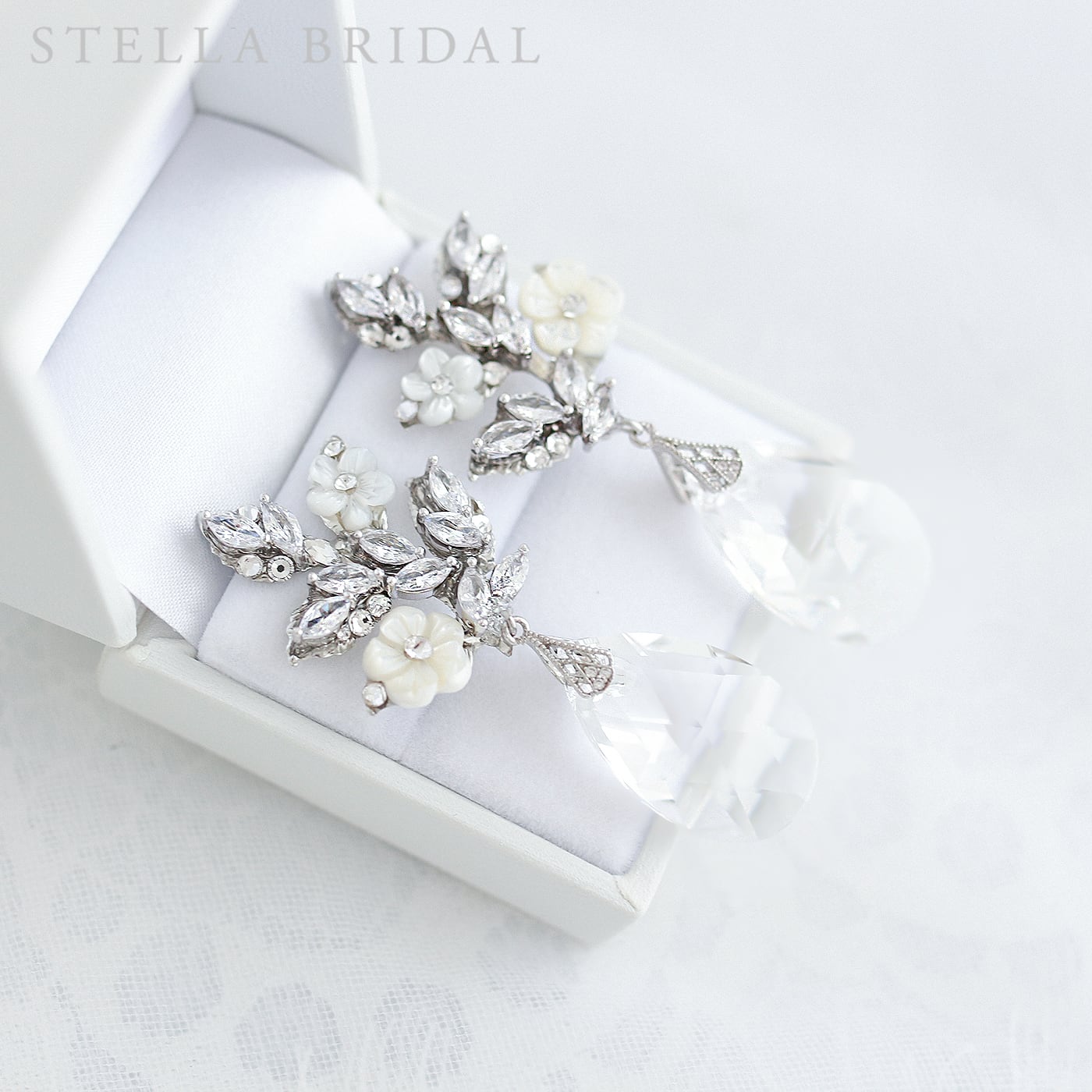 スワロフスキー\u0026キュービックジルコニア イヤリング　STTELLA BRIDAL