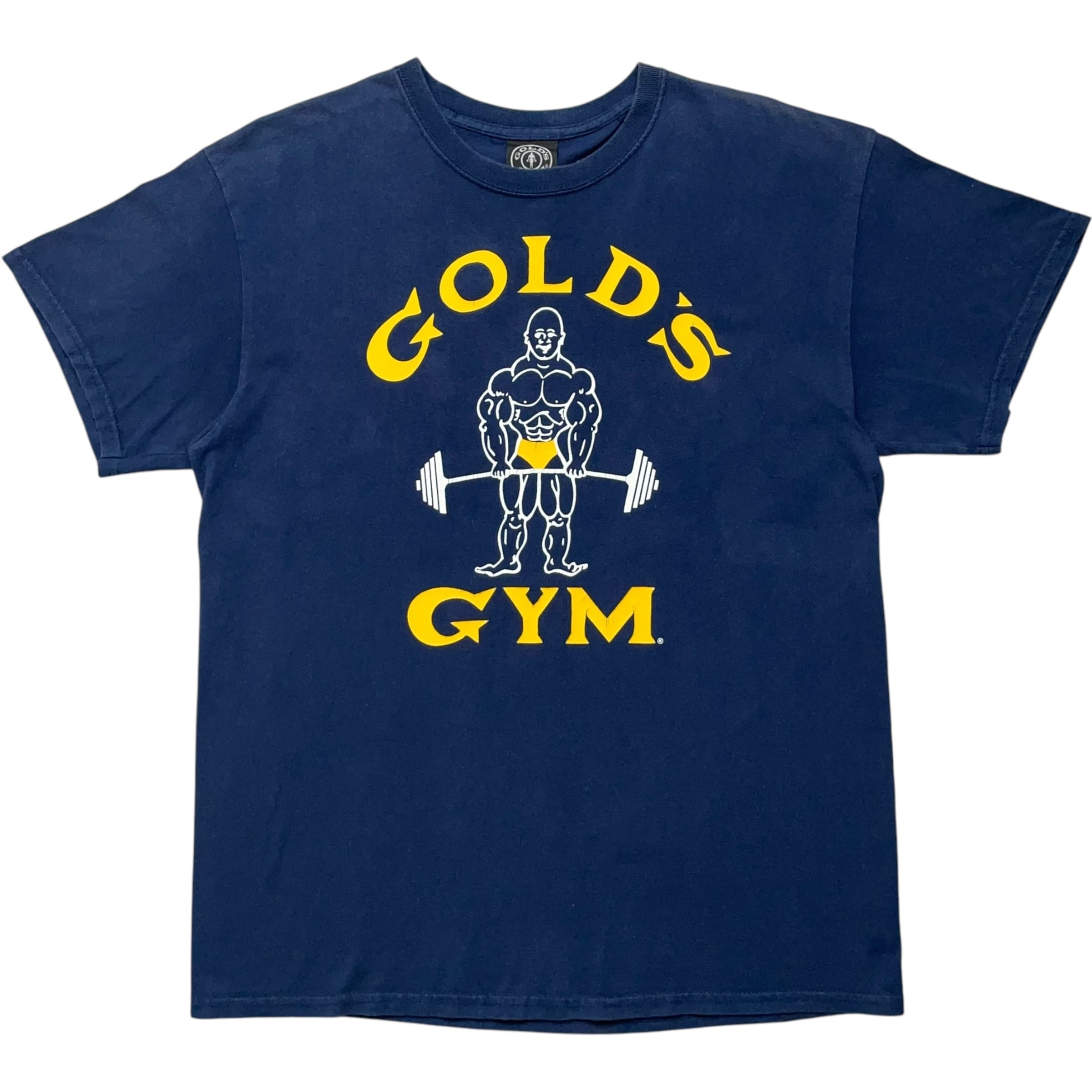 《L》 GOLD’S GYM ゴールドジム Tシャツ プリント ネイビー USA製 no.6655