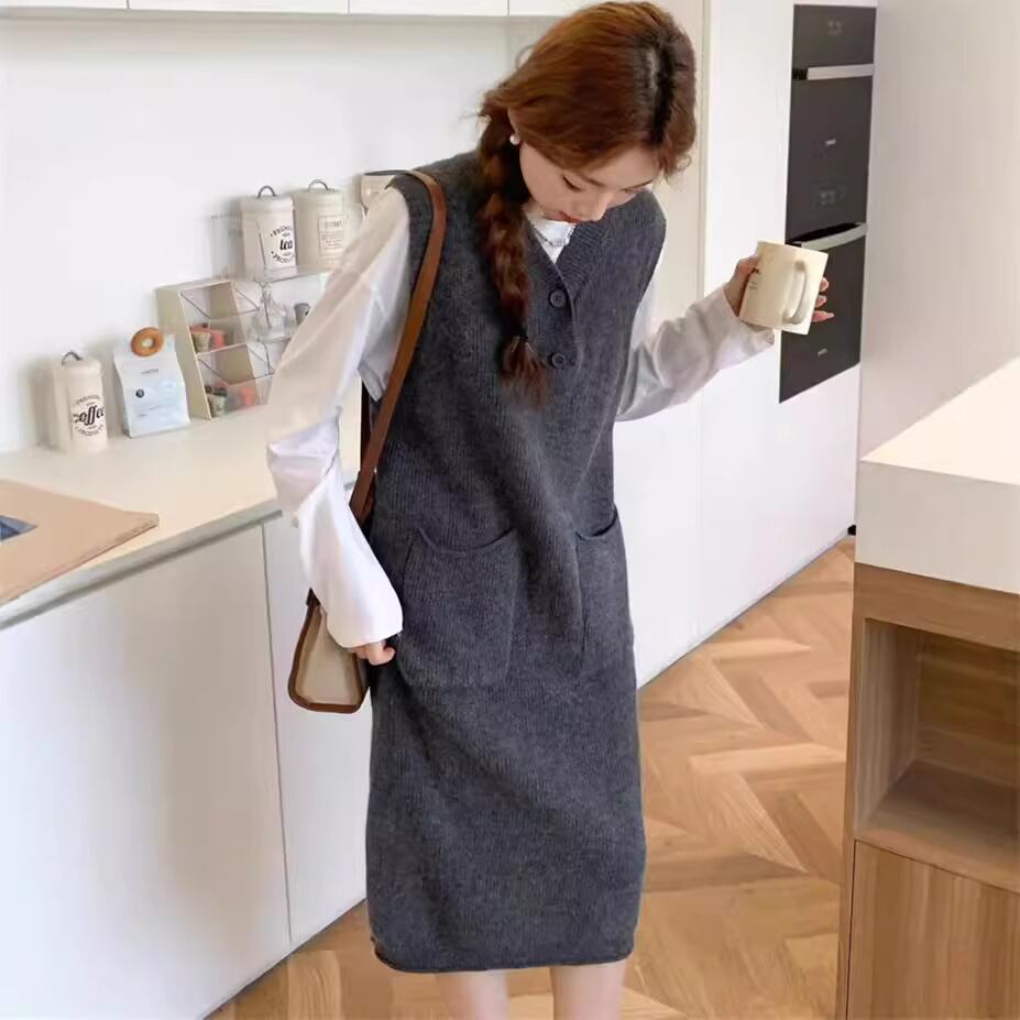 【dress】ベストニットワンピース M25918