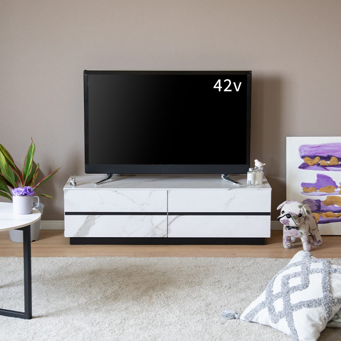 テレビボード 大理石風 完成品 テレビ台 120cm幅 ローボード テレビ  