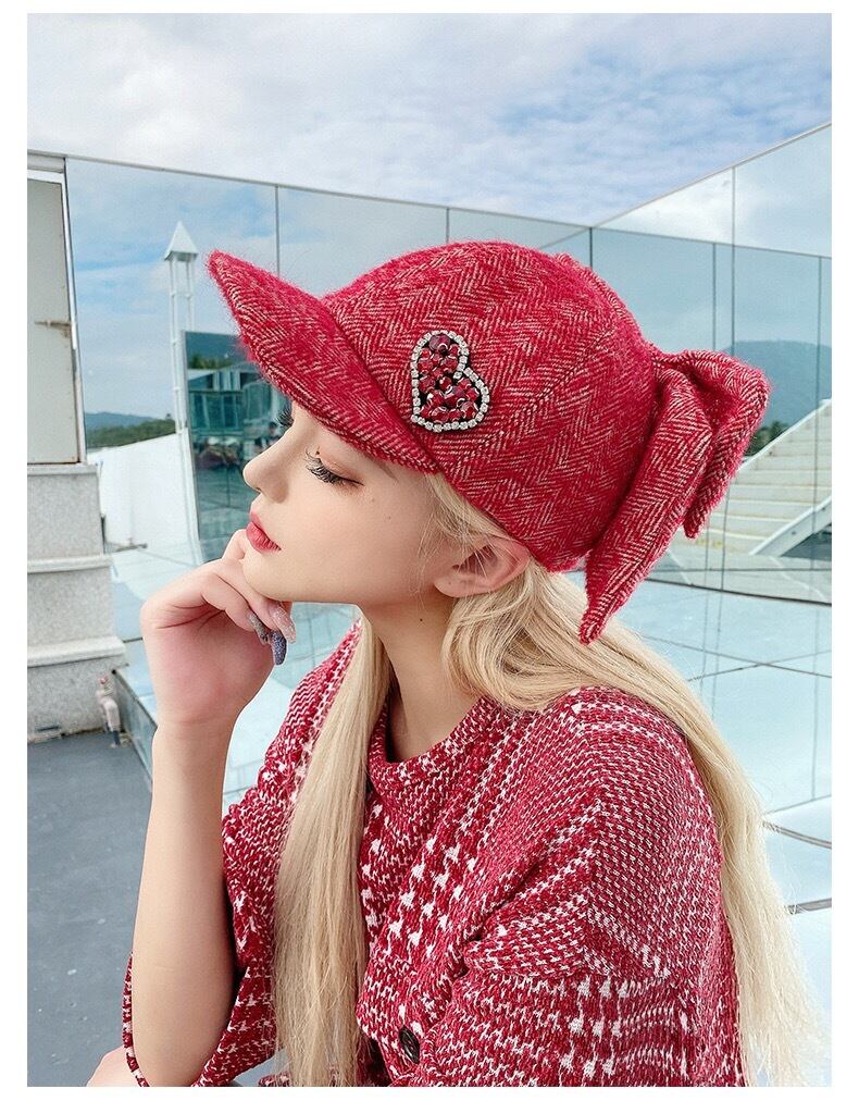 赤いリボンの帽子 赤 リボン 帽子 キャップ | LOVEYsmileSHOP