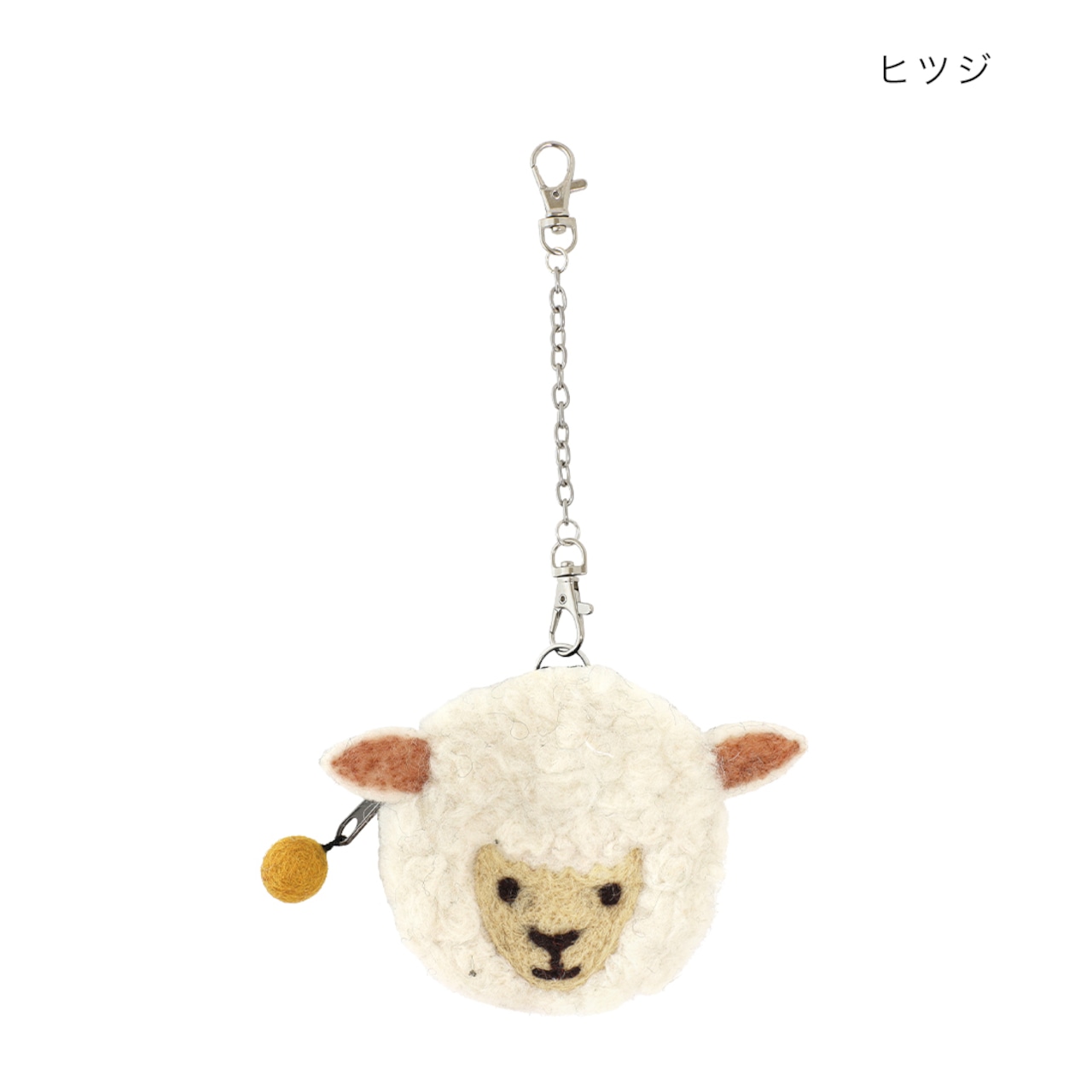 ネパール アニマル フェルト チャーム ポーチ ハンドメイド ネコ シマエナガ アザラシ ヒツジの画像05