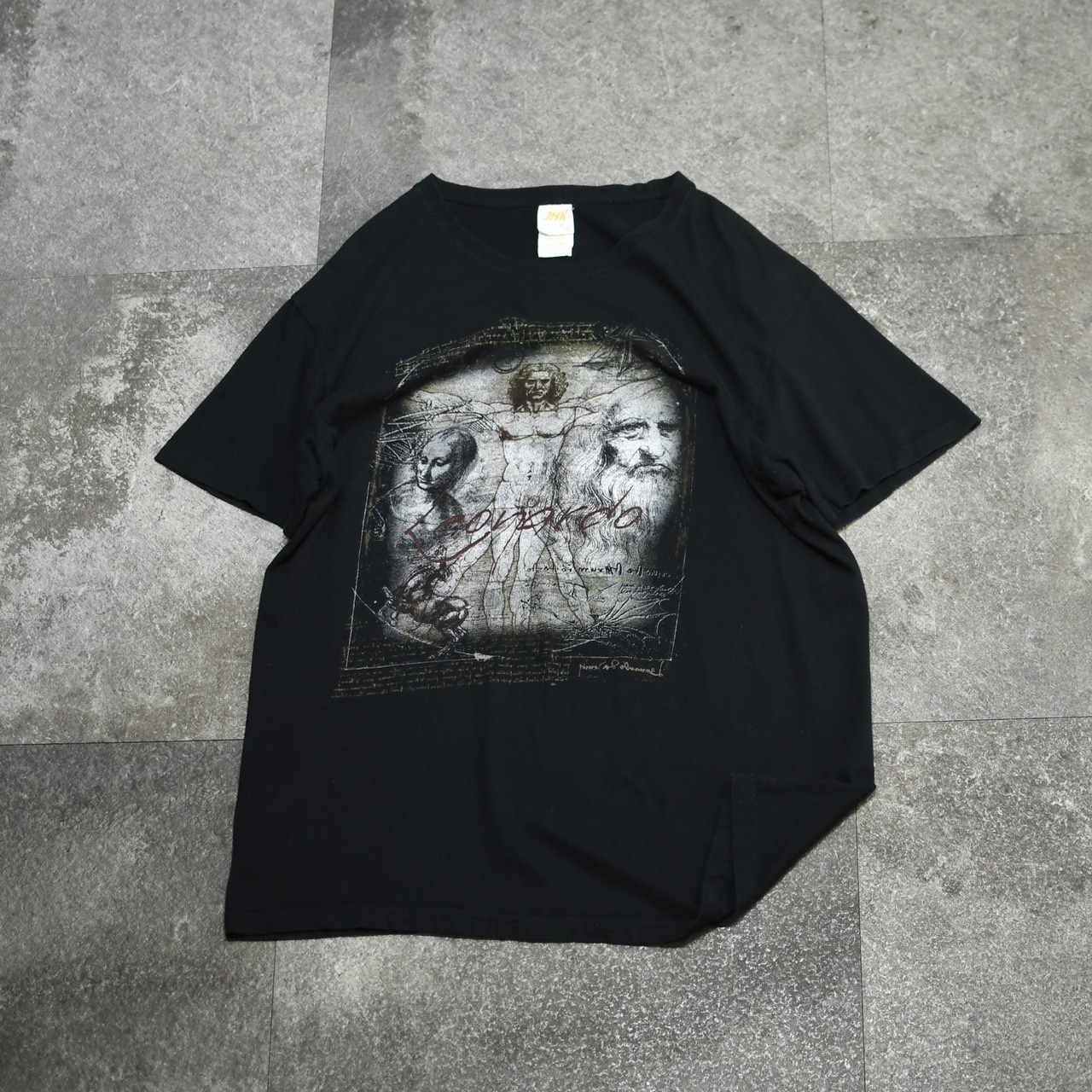 Da Vinci vitruvian Man print tee