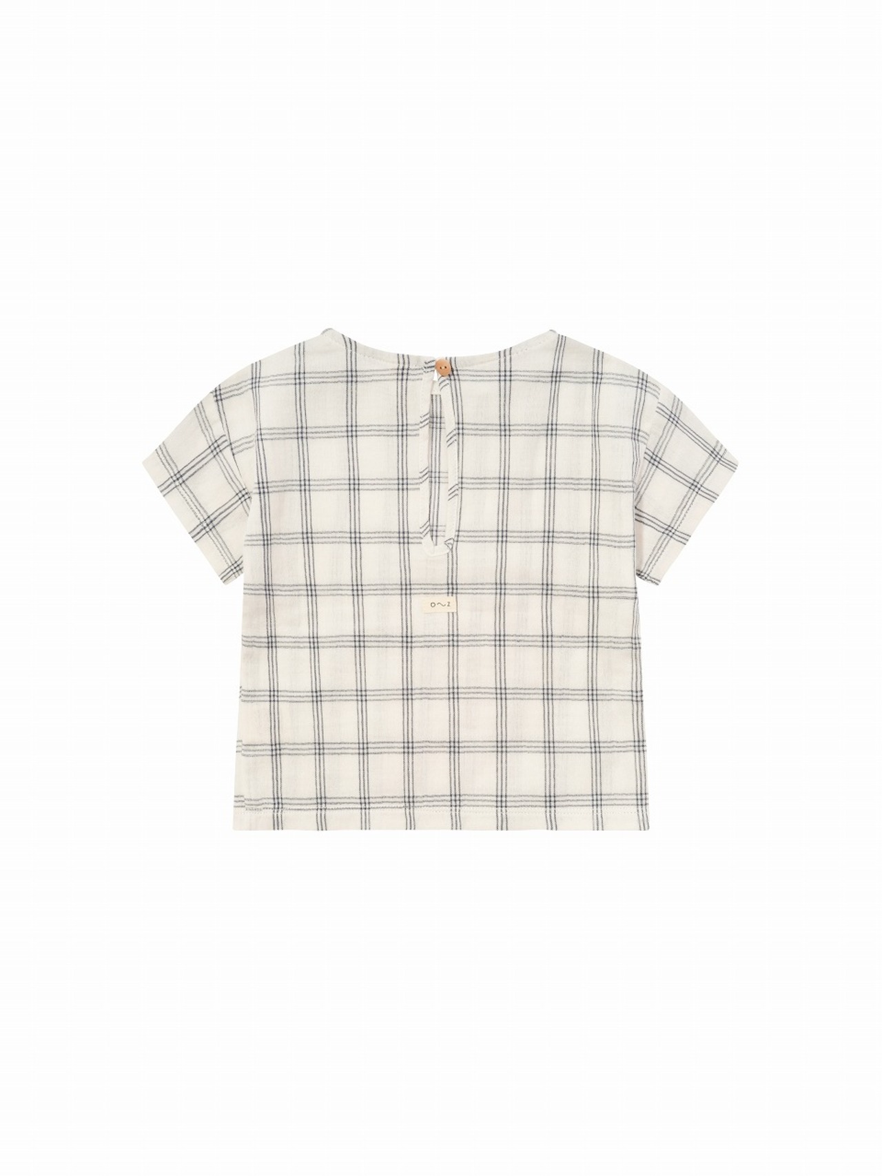 organiczoo　Navy Window Check Boxy T-Shirt