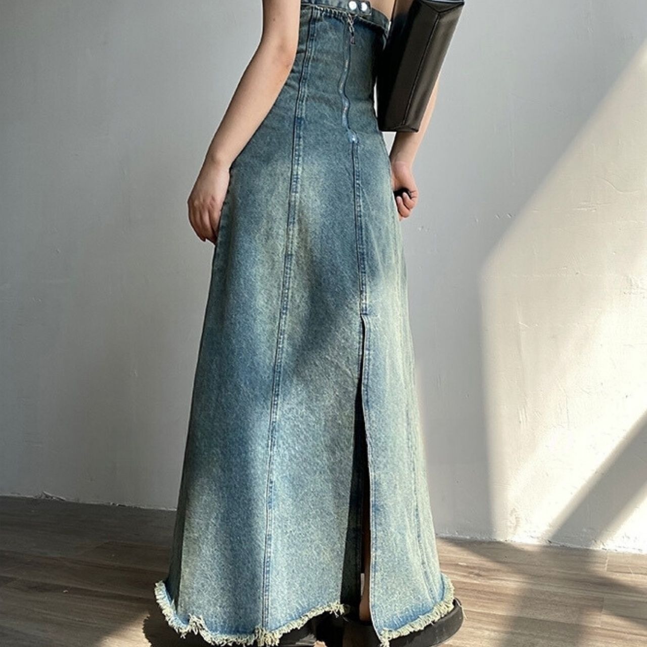 ベアデニムロングワンピース　LT0020035