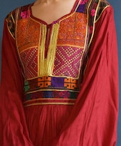 【送料無料】80's Afghani multicolor embroidered dress