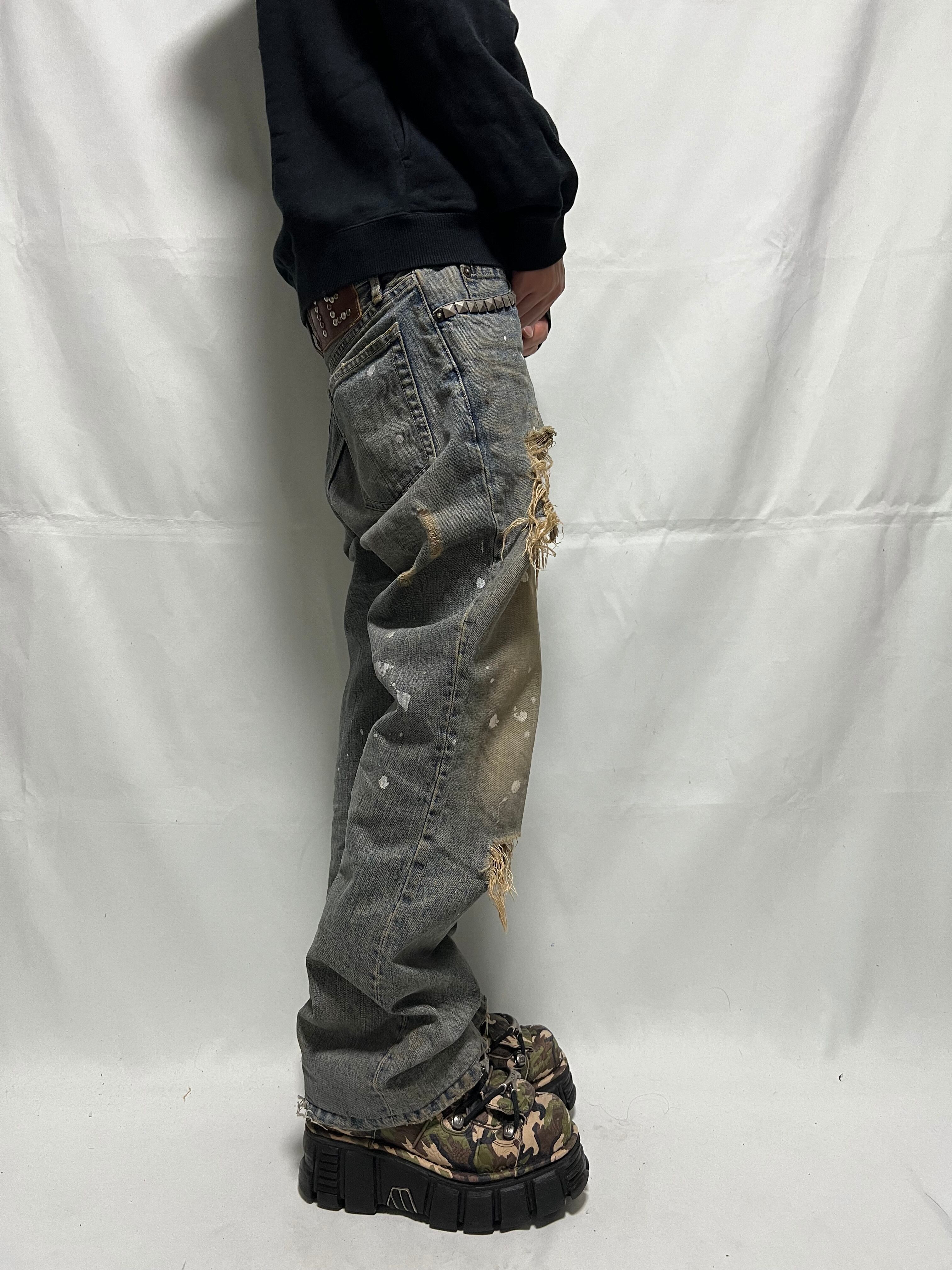 【TETE HOMME】テットオム CRASH FLARE DENIMcotton100%