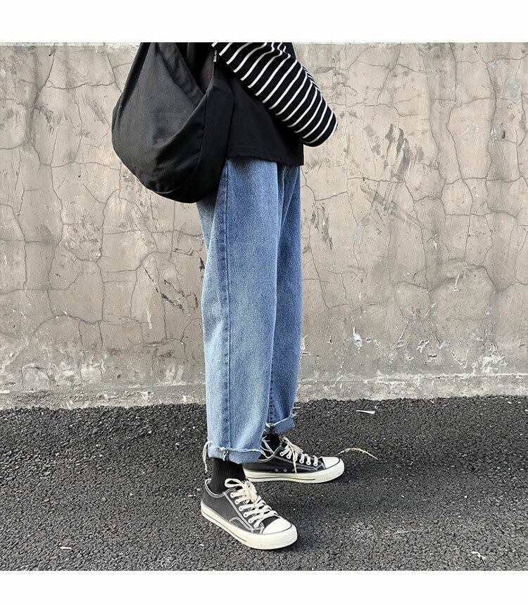 全1色 デニム パンツ ストレート カジュアル 無地 おしゃれ