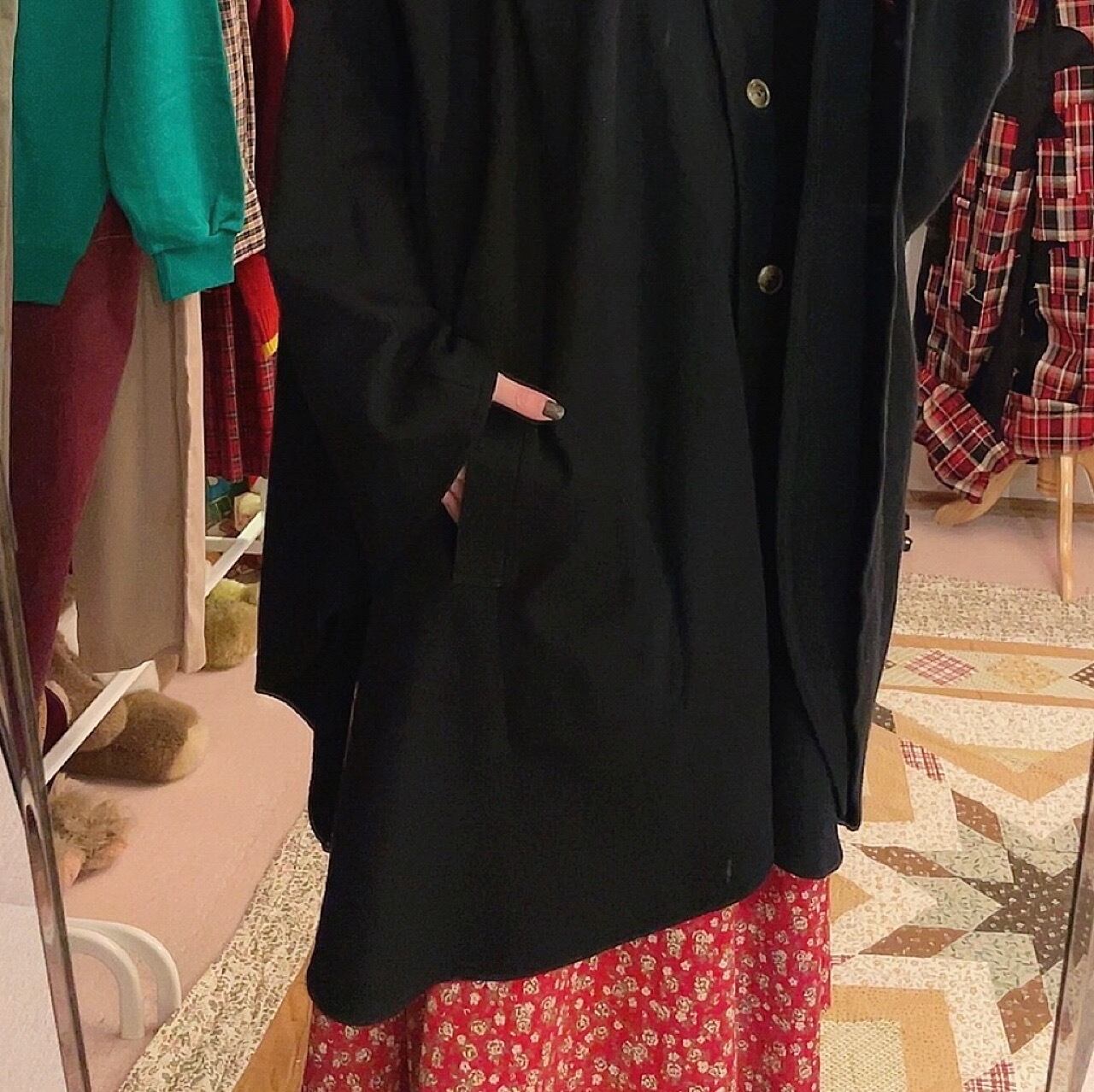 black circle poncho coat