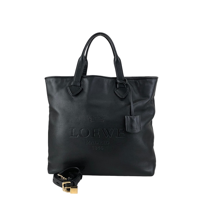 LOEWE ロエベ ハンドバッグ ブラック レザー 2way vintage ヴィンテージ オールド m3sbja