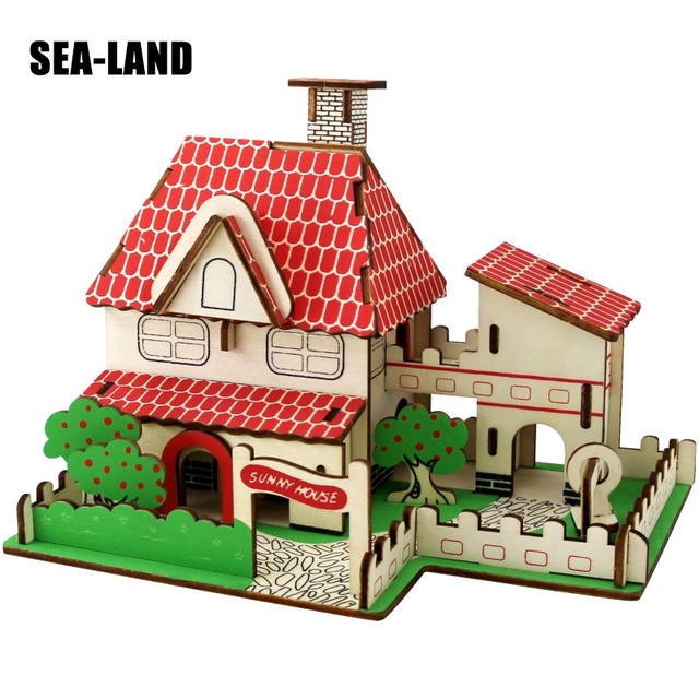 3D 木製パズル子供教育玩具建設建築模型玩具 45 ピース 3D 木製古典的なパズル子供のための