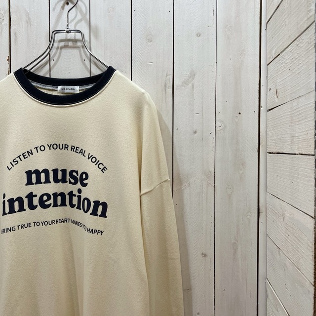 222107-9】muse intention ringer neck sweat / muse intention リンガーネック スウェット |  24/7 TOKYO