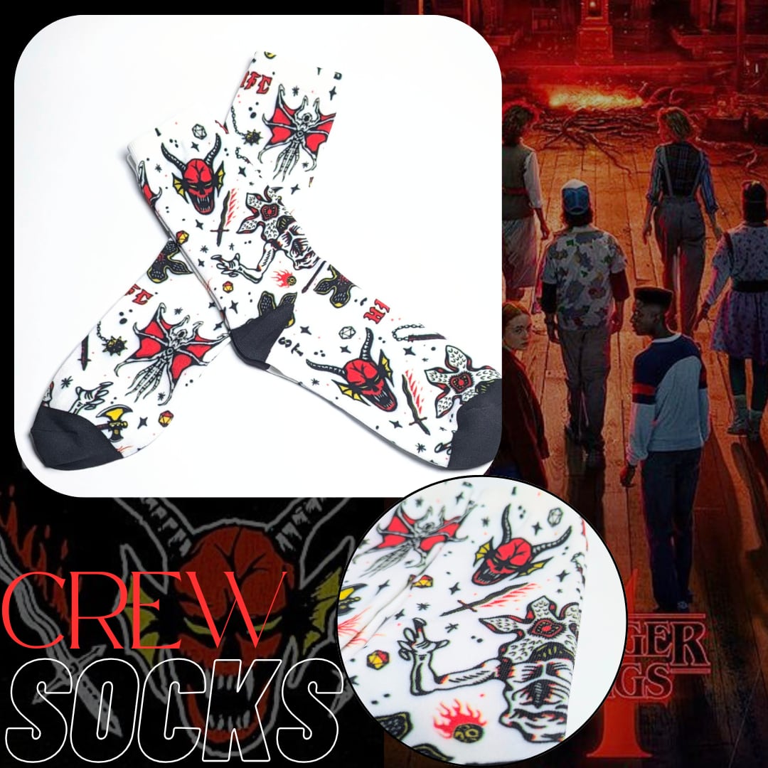 【 crew socks / クルーソックス 】 『 Stranger Things / ストレンジャーシングス 』  靴下 / ソックス〚アメリカン雑貨 アメトイ〛