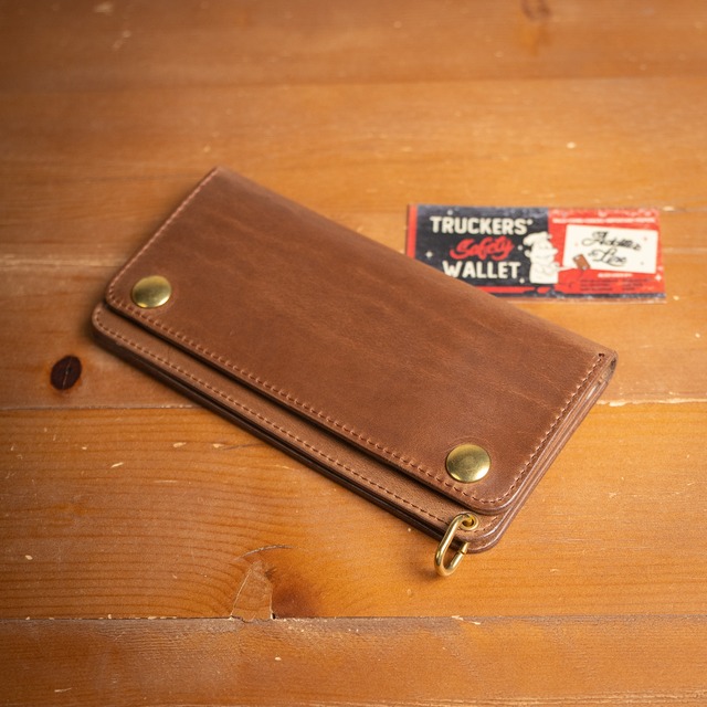【Additive and Line】Tracker Wallet TW-006 Horween Chromexcel Natural 2層1層 トラッカーウォレット ロング 牛革 茶芯黒 ⑱