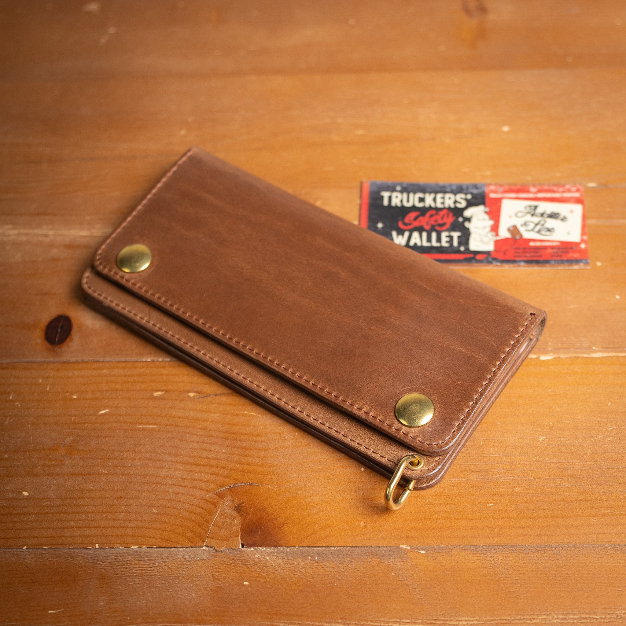 【Additive and Line】Tracker Wallet TW-006 Horween Chromexcel Natural 2層1層 トラッカーウォレット ロング 牛革 茶芯黒 ⑱