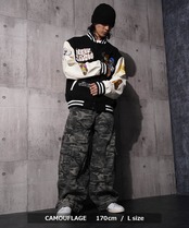 ◆カモフラ バレルレッグ カーゴパンツ◆gt-c25101