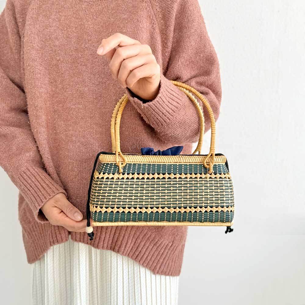 アンティーク　竹バック 竹かごバッグ 「bamluxe(L)」 | iichi 日々の暮らしを心地よく
