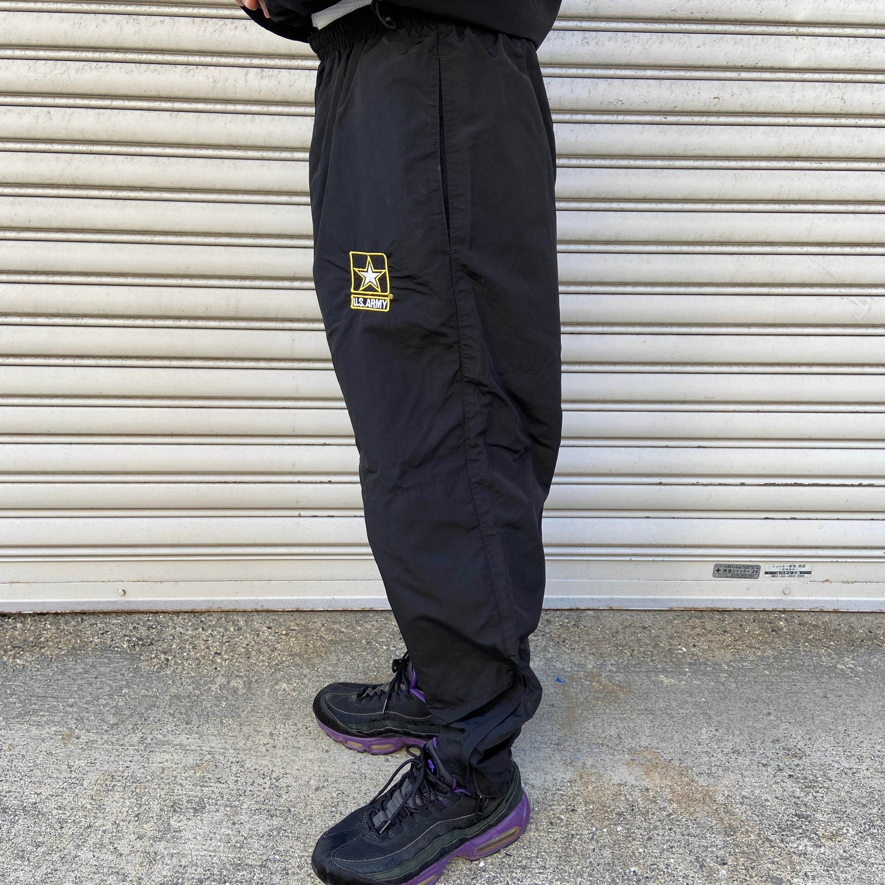USARMY APFU ナイロントラックパンツ ミリタリー 黒 M-L相当 | 古着屋 Uan