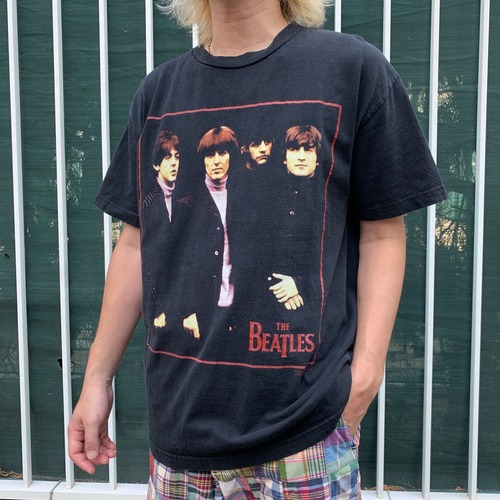 00s USA製 ビートルズ バンドTシャツ バンT フォトT ブラック L