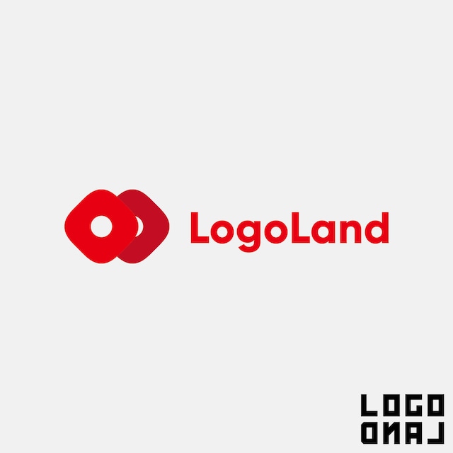 ロゴマークデザイン - 絶妙なカーブの四角が重なる気品とキュートさを兼ね備えたデザインのロゴ