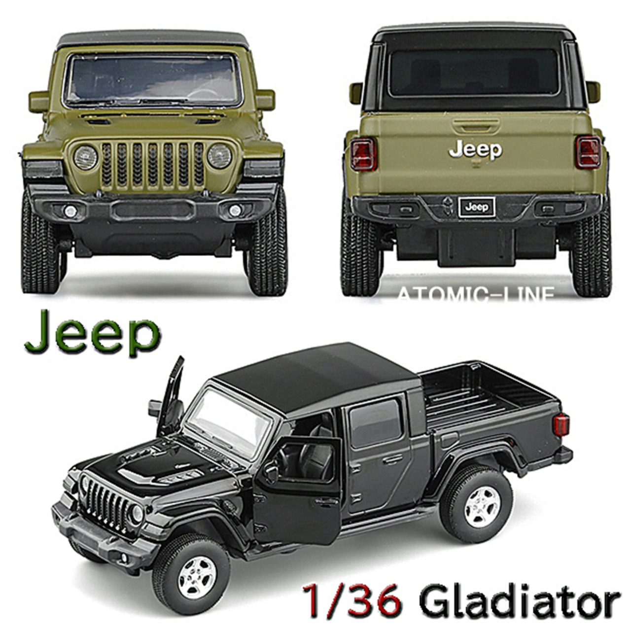 ジープ グラディエーター 1/36 ミニカー 全4色 合金モデル 模型 ジオラマ SUV 4駆