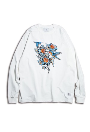 JAPANESE TRADITIONAL ICIRIAN L/S T-SHIRTS WHITE
