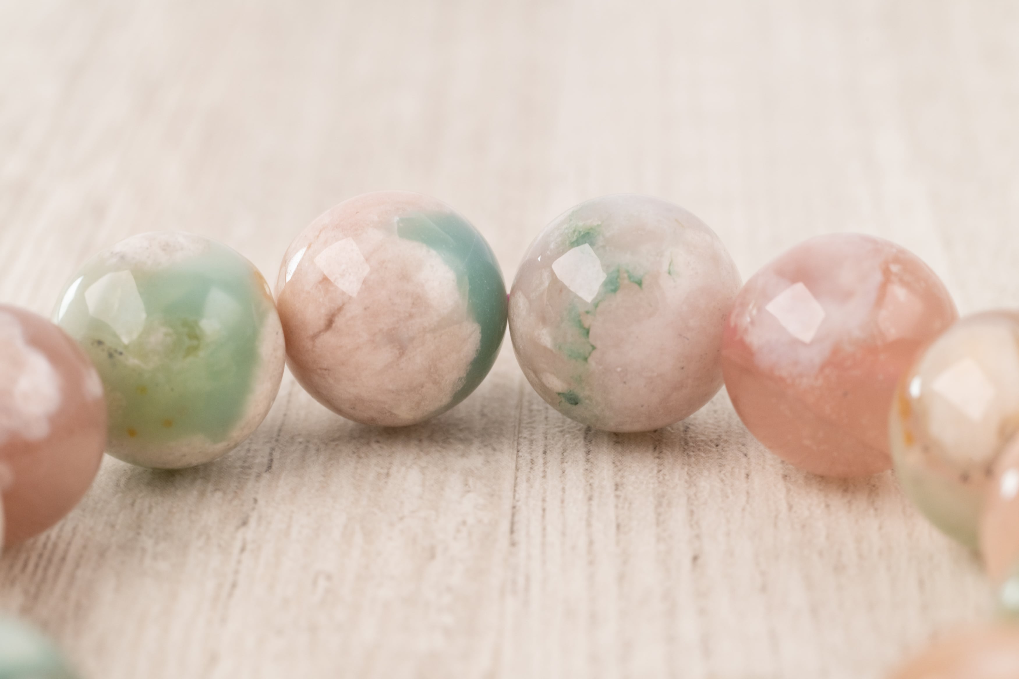 ◇一点物◇ 桜瑪瑙/チェリーブロッサムアゲート ブレスレット 14mm