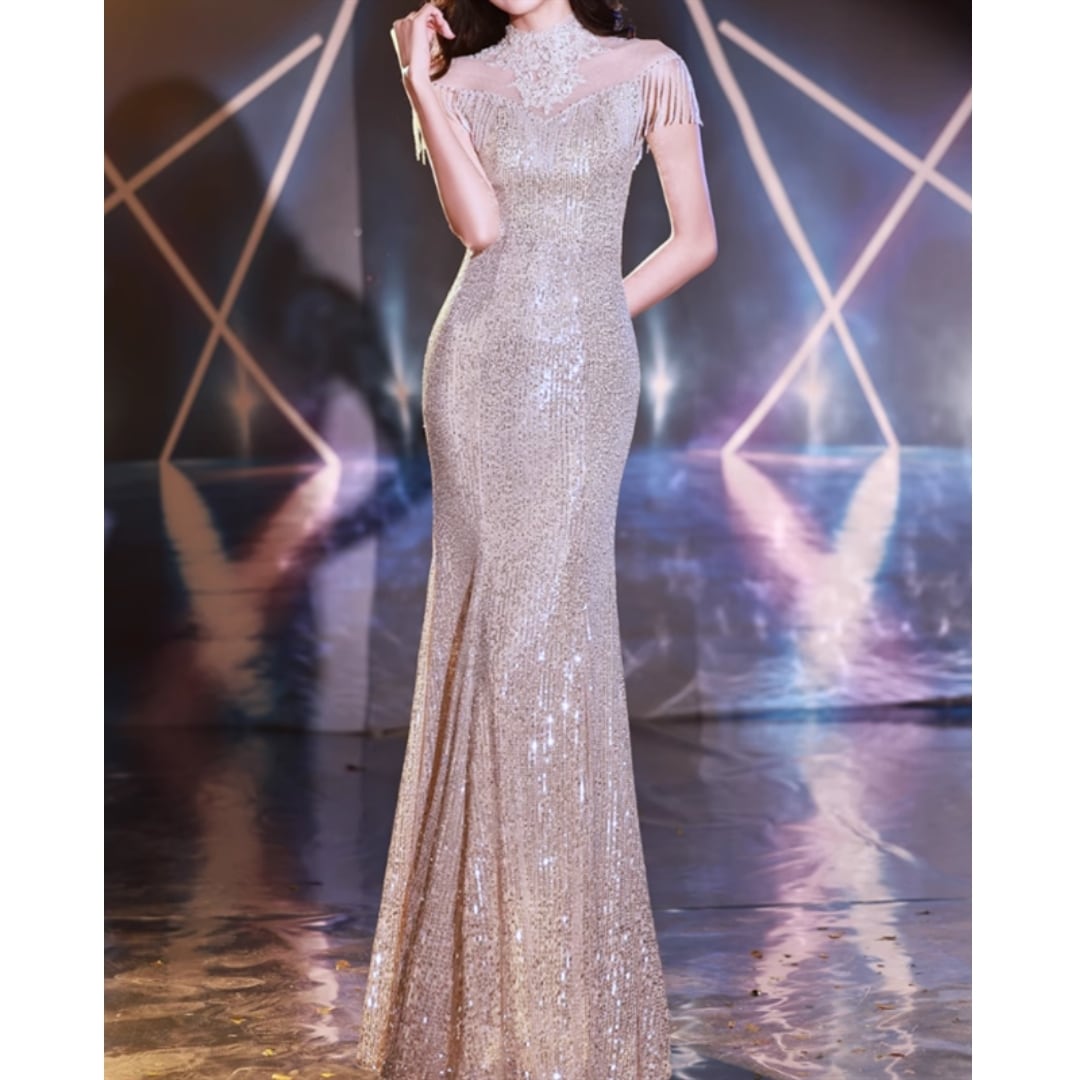 スパンコールマーメイドドレス D1321