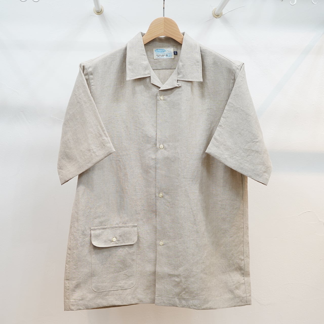 Workers(ワーカーズ) オープンカラー半袖シャツ エクルリネン