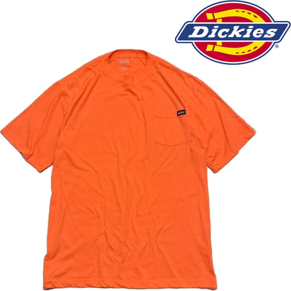 Dickies ディッキーズ 90s アメリカ製 W36 L34 オレンジ 希少 1点物◇ディッキーズDickiesオレンジ蛍光ポケットTシャツ半袖ポケT古着