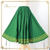フォークダンス 衣装 スカート グリーン系 チャコット Chacott 緑 黄 チロリアン チロルスカート カントリー 落ち着いた色 シック ダンス衣装 シンプル ふんわり かわいい イベント 練習 レッスン イエロー系