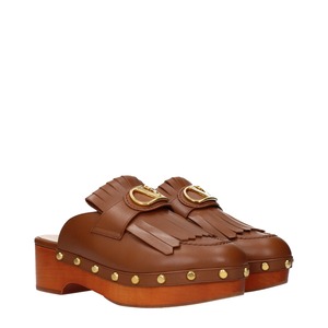 VALENTINO GARAVANI ヴァレンティノガラヴァーニ レディース スライドサンダル レザー ブラウン