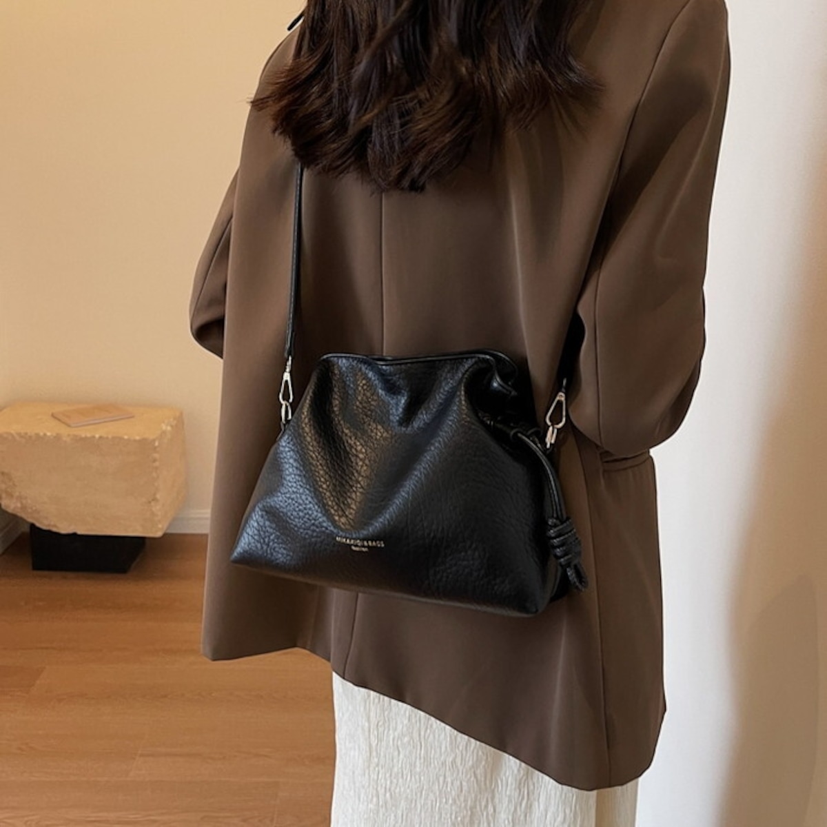 シボフェイクレザー巾着バッグ 10454 | quin5 