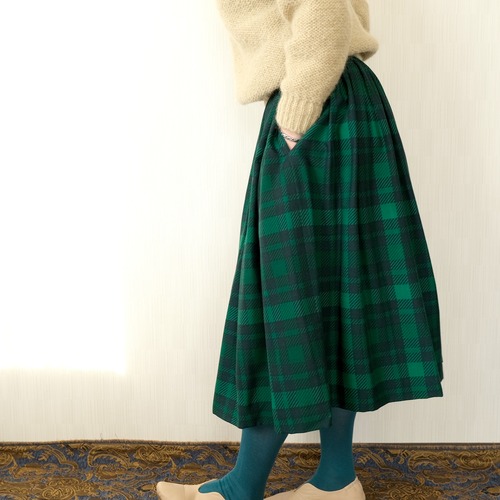 チェック柄ギャザースカート