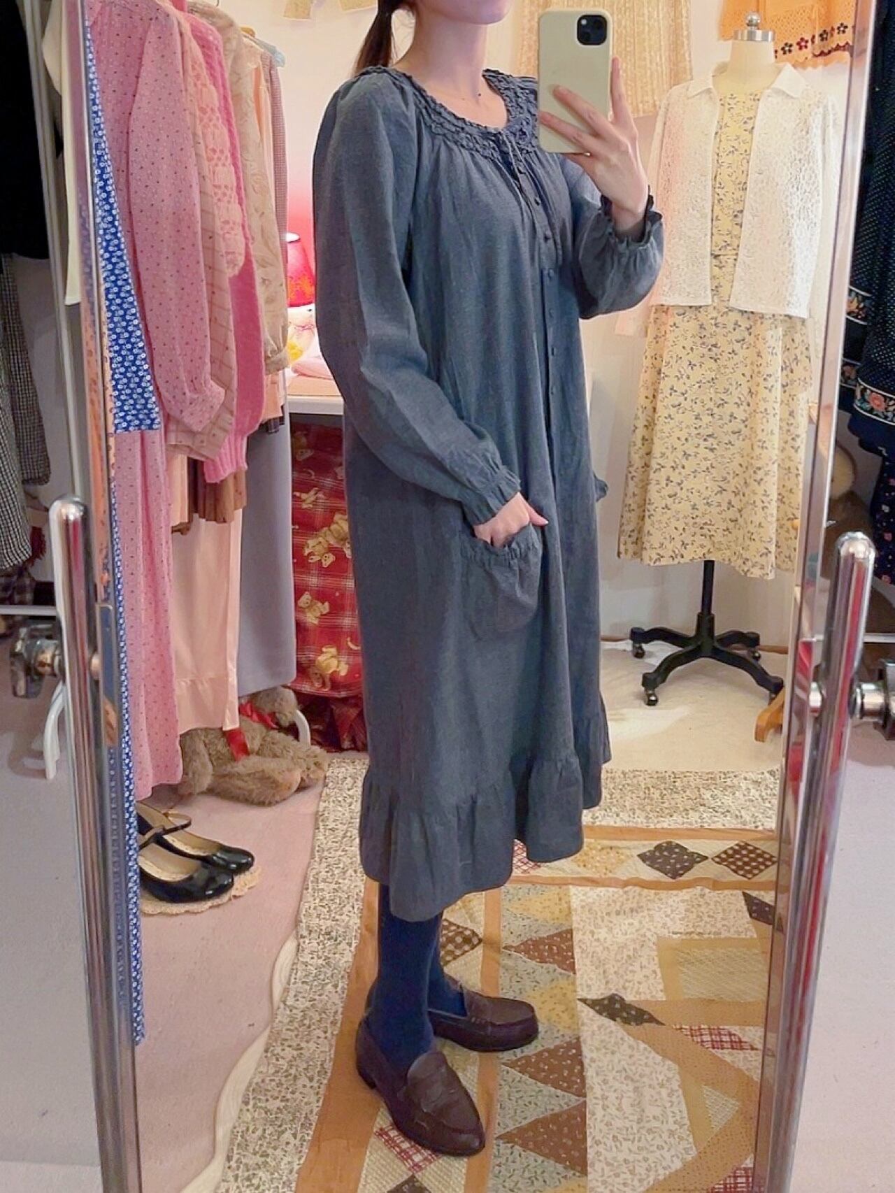 PINKHOUSE / cotton frill gather one-piece
