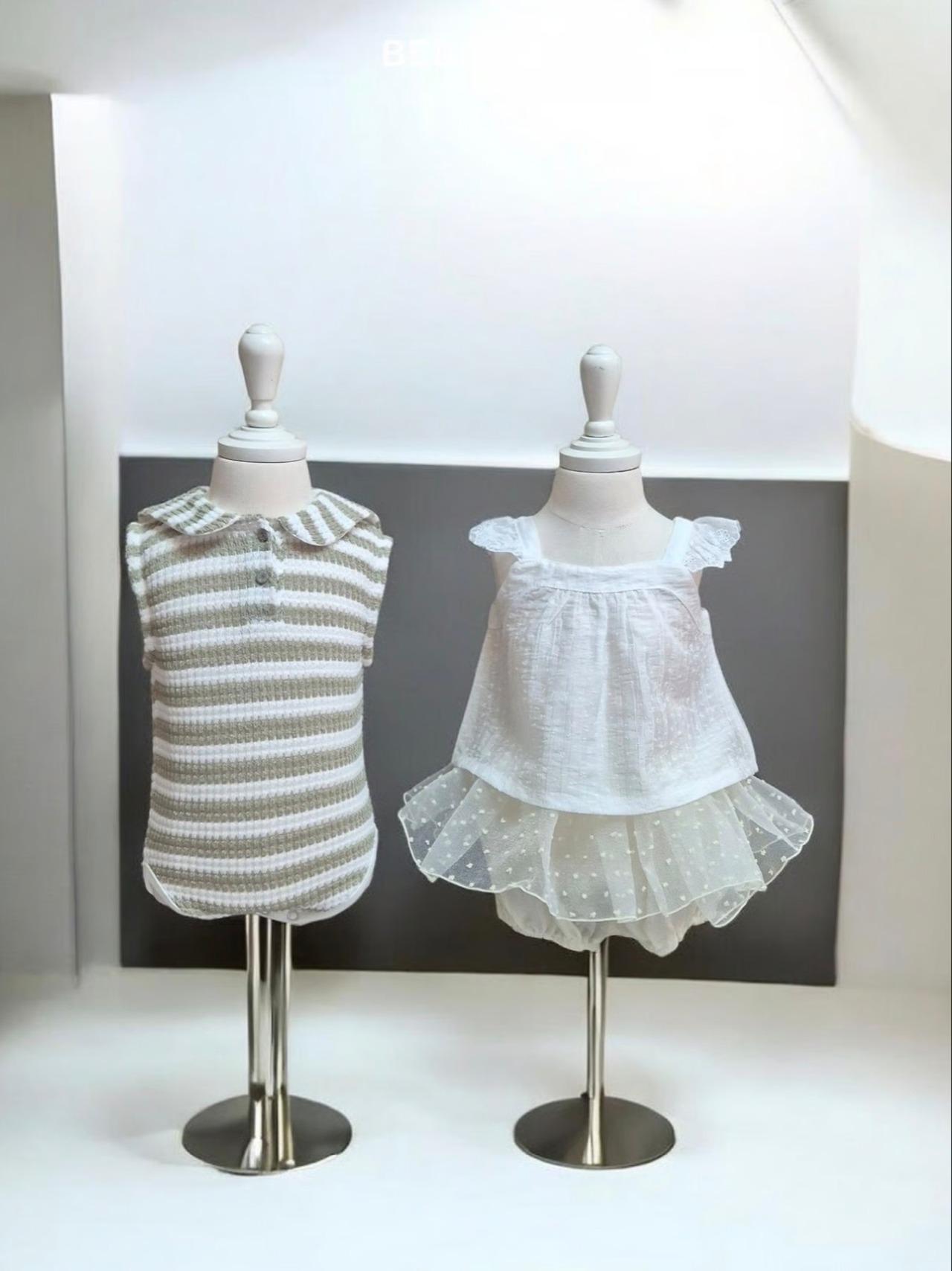 【bebeholic】ストライプセーラースーツ ブラウン（55~85cm） - 10