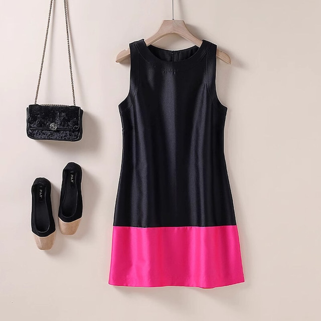 Bicolor sleeveless dress　B555