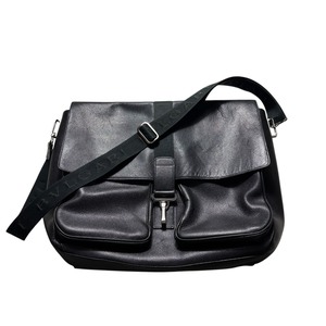 BVLGARI black leather shoulder bag