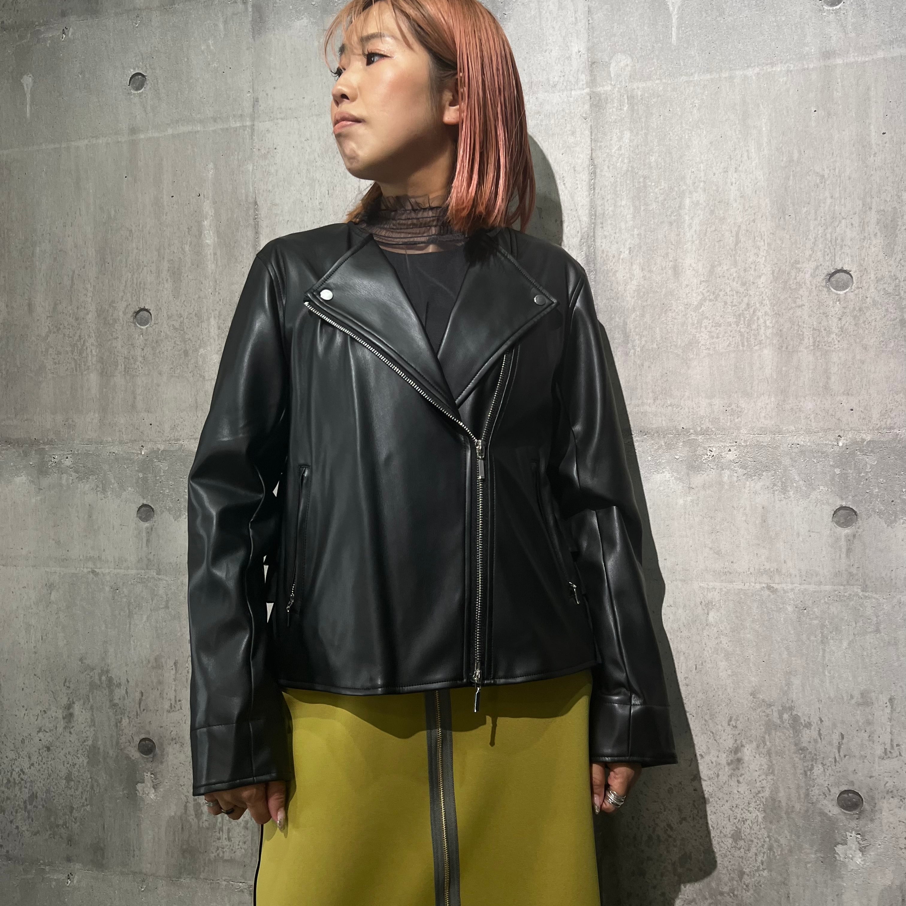 バックフリルフェイクレザーライダースJK | SLOVNENYA スロヴネンヤ