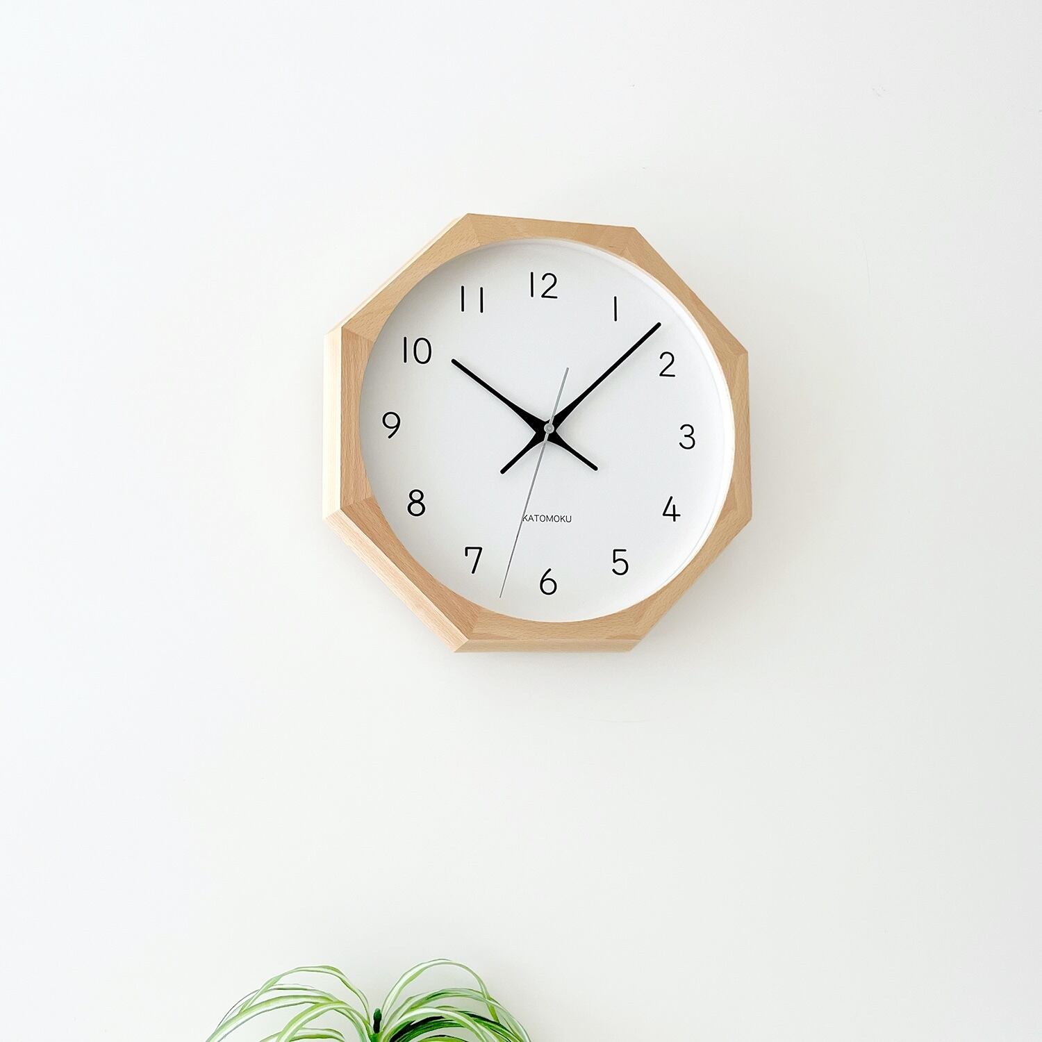 KATOMOKU muku clock 13 八角形 ナチュラル km-104NA8 掛け時計 | 加藤