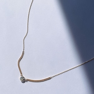 K18YG 0.2ct Diamond with Combination Chain Necklace