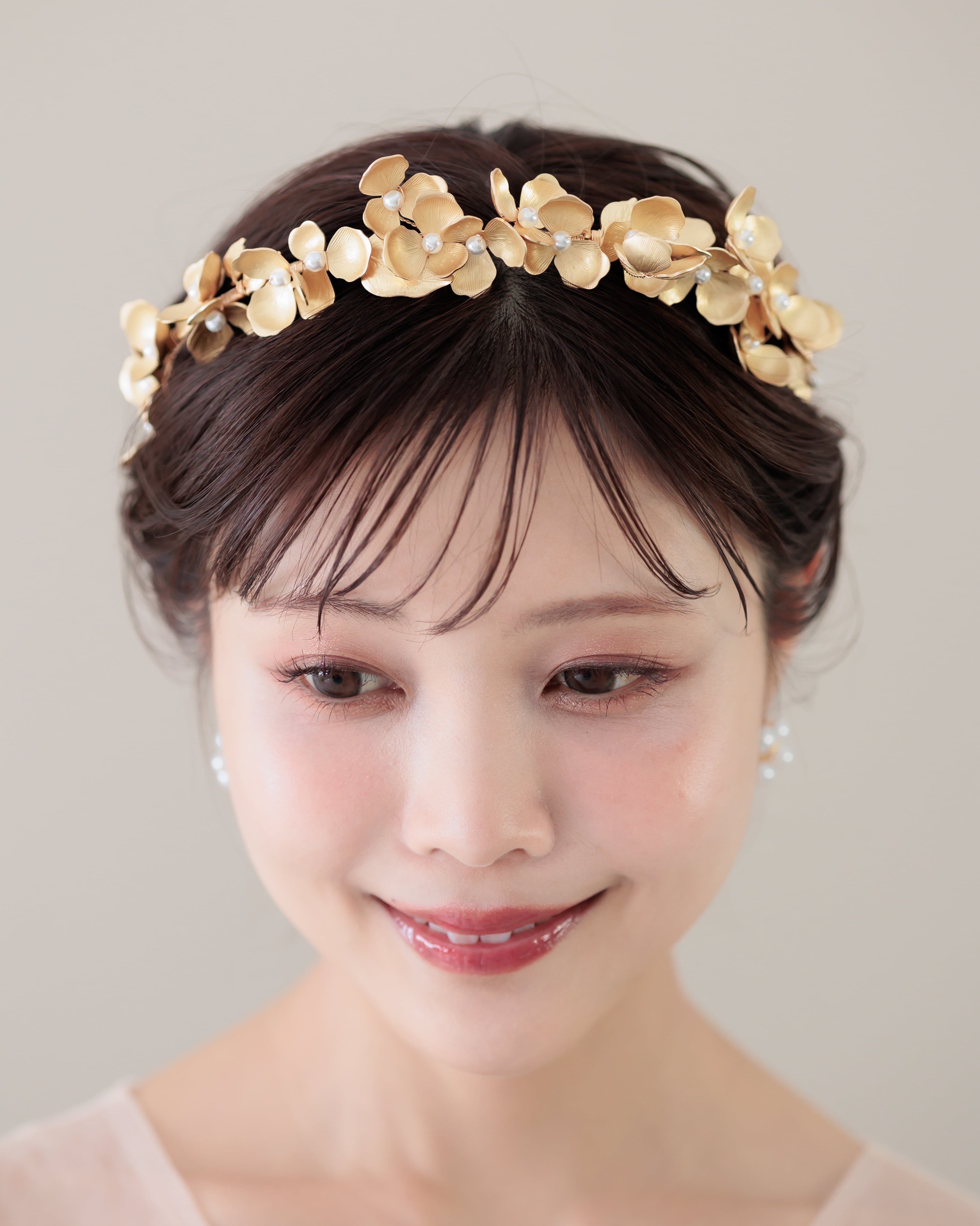 ブライダルゴールドフラワーカチューシャ【AH2507-08】 | ブライダル
